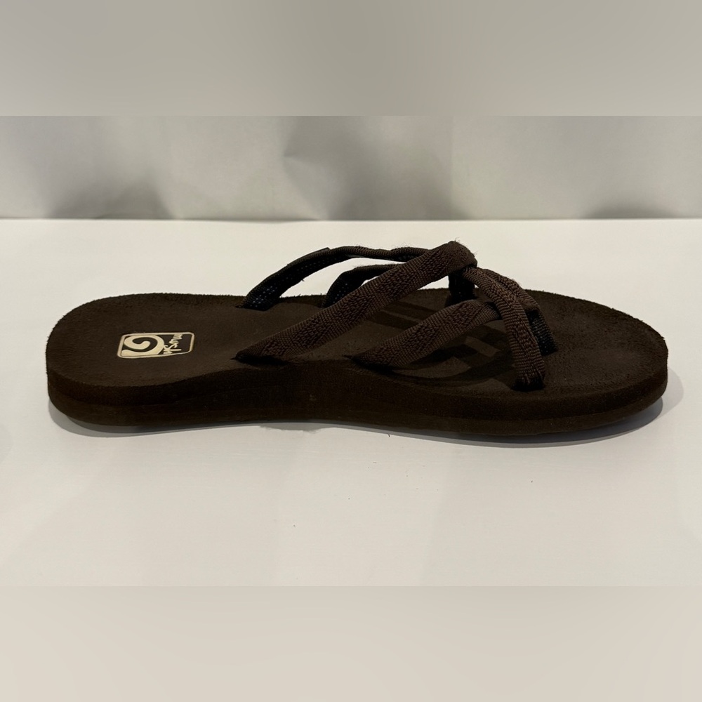 Teva Mush Sandals Size 7 Brown Strappy Flip Flop Comfort Casual - Picture 4 of 10